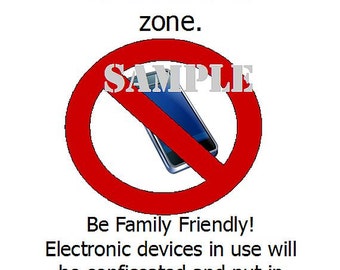No Electronics Zone Mini Poster