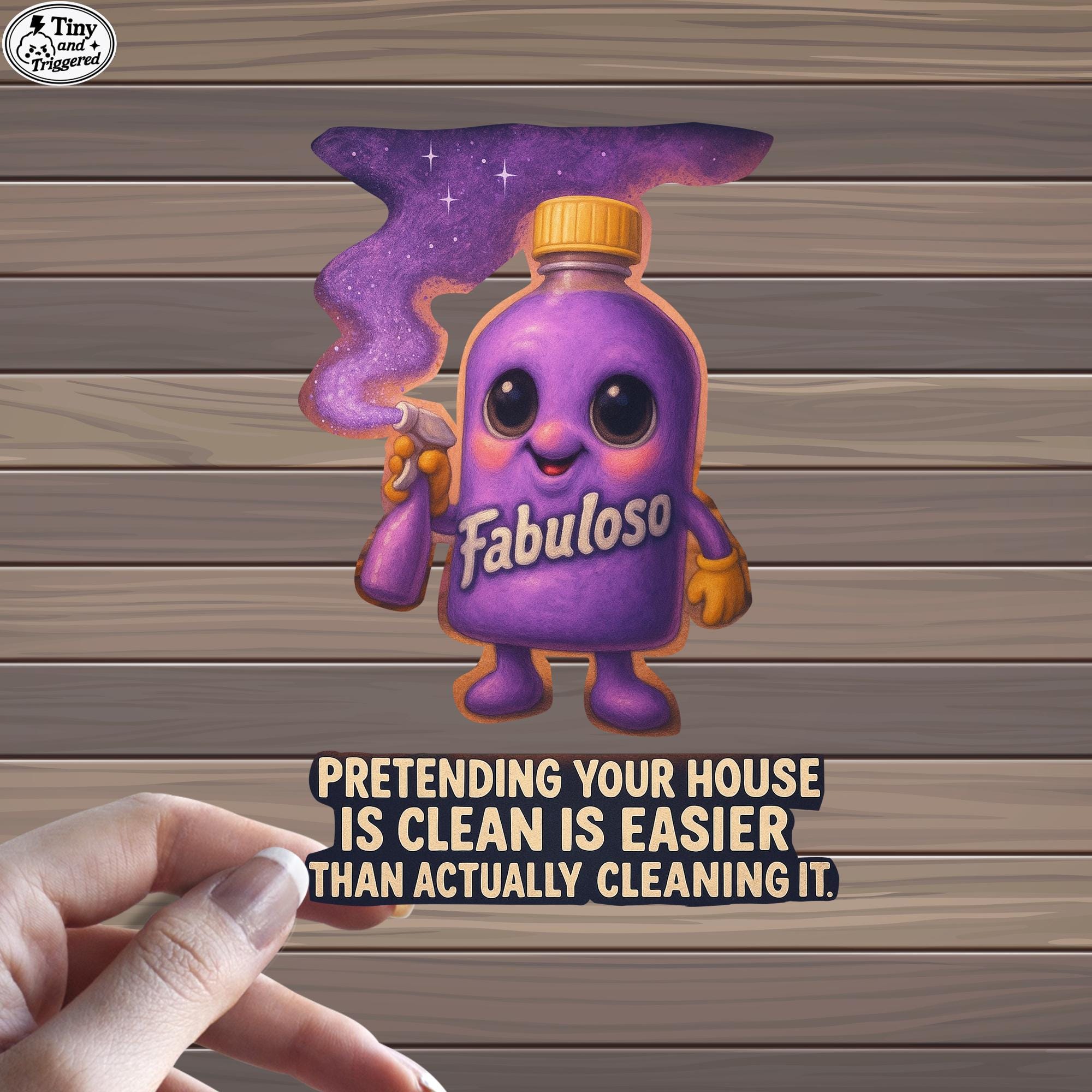 Fabuloso Cleaning Meme Sticker, Cleaner Bottle Meme Sticker, Pretending ...