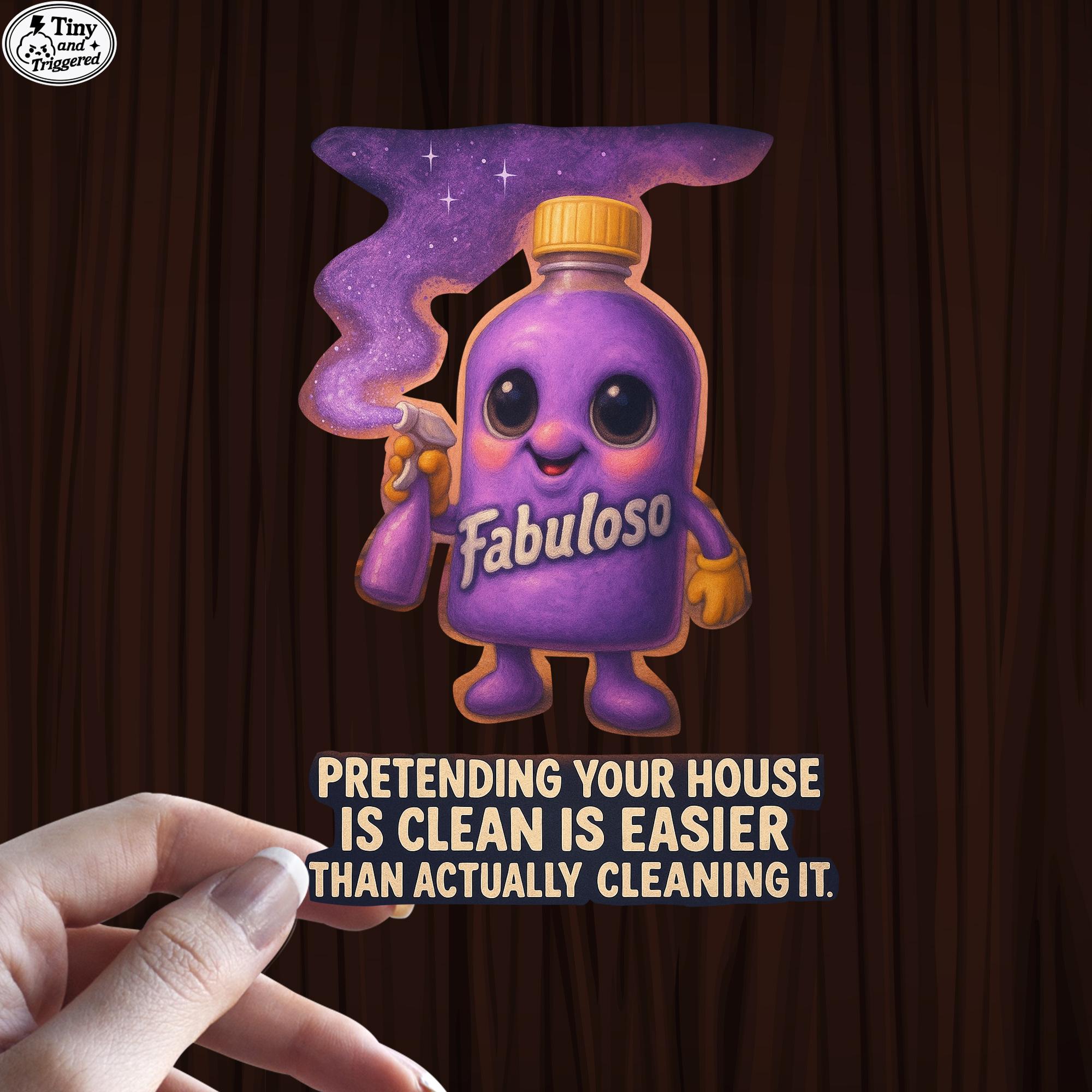 Fabuloso Cleaning Meme Sticker, Cleaner Bottle Meme Sticker, Pretending ...