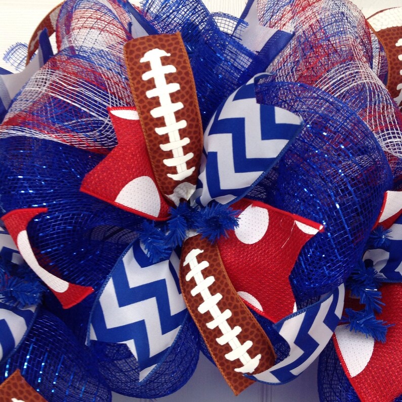 Custom Football Ribbon Wreath You Choose Team and Colors for Etsy