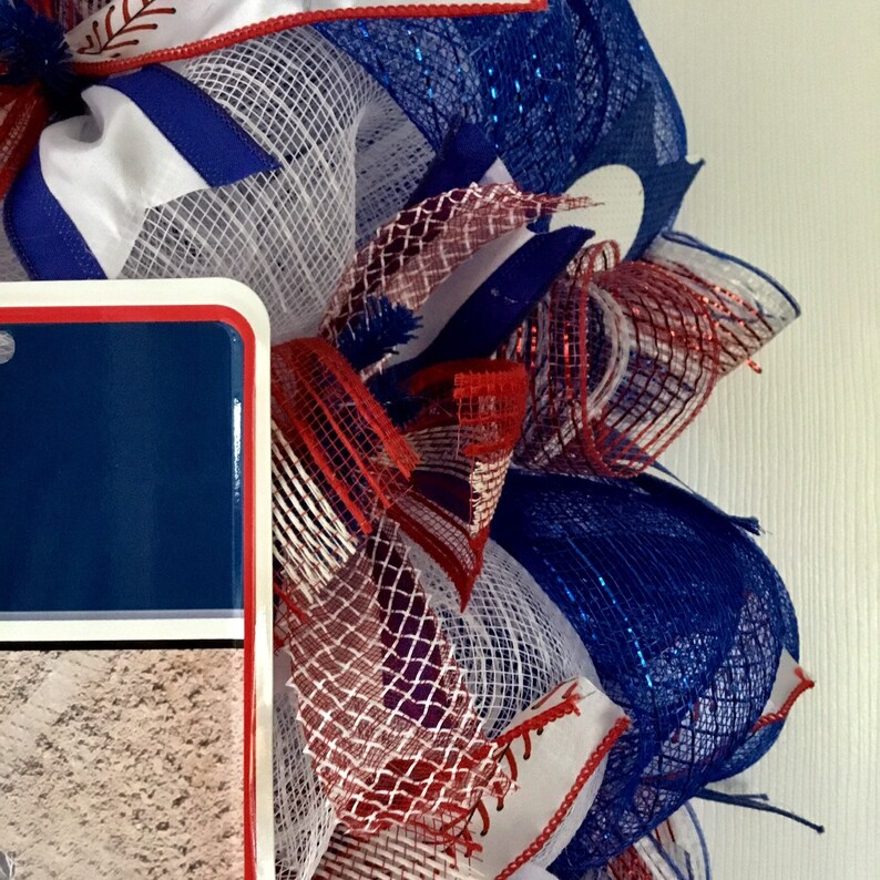 Chicago Cubs Baseball Wreath Handmade Deco Mesh