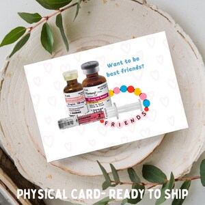 Vous voulez être meilleurs amis ? - 4 x 6 ou 5 x 7, carte de voeux mignonne/médicale/amitié - carte physique envoyée par la poste uniquement/PAS NUMÉRIQUE