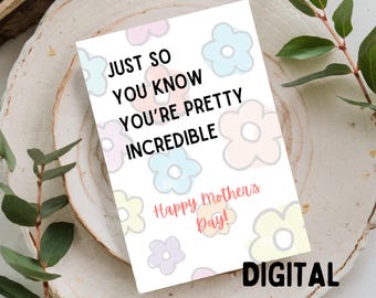 Mamá Increíble - Tarjeta de felicitación para el Día de la Madre (Descarga digital)