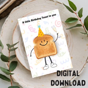 Un pequeño brindis de cumpleaños para ti: linda y divertida tarjeta de felicitación de cumpleaños, descarga digital imprimible para una tarjeta de 5 x 7