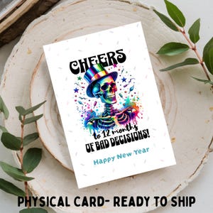 Prost auf 12 Monate Bad Entscheidungen - Neujahr Grußkarte, Printable DIGITAL DOWNLOAD nur für 5x7 Karte