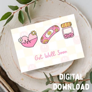 Get Well Soon - Get Well Greeting Card, Printable DIGITAL DOWNLOAD ONLY for 5x7 Card
