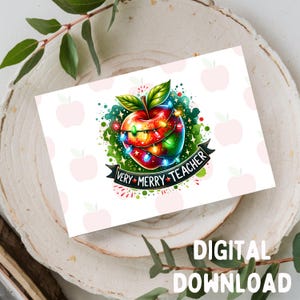 Sehr fröhlich Lehrer-Lehrer/Weihnachtskarte, Printable DIGITAL DOWNLOAD nur für 13x18 Karte