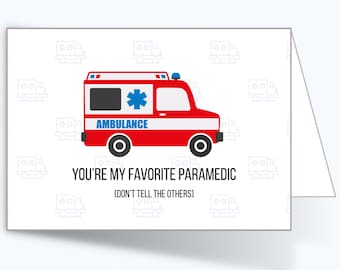 Tarjeta de agradecimiento para paramédicos / Regalo para paramédicos / Regalo para personal de primeros auxilios / Tarjeta para la Semana de los Servicios Médicos de Emergencia / Tarjeta física / 4x7 o 5x7 / Personalizada