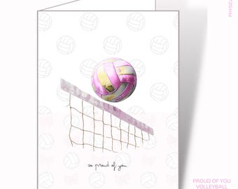 Tarjeta de ánimo para voleibol / Regalo para jugador de voleibol "Orgullosos de ti" / Apoyo al equipo de voleibol / Tarjeta física / 4x6 o 5x7 / Personalización