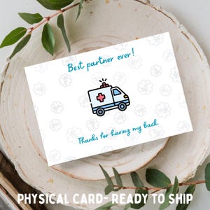 Meilleur partenaire de tous les temps ! Merci d'avoir mon dos - 4 x 6 ou 5 x 7, carte de voeux mignonne/EMS/amitié - carte physique envoyée par la poste uniquement/PAS NUMÉRIQUE