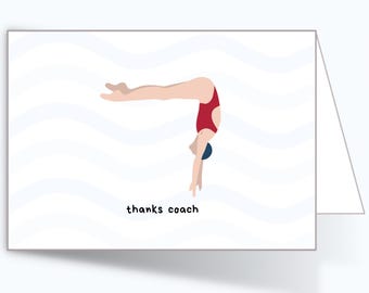 Tarjeta de ánimo para el equipo de natación / Regalo de apoyo al entrenador / Banquete de competición de natación / Gracias entrenador / Tarjeta física / 4x6 o 5x7 / Personalización