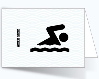 Tarjeta de ánimo para el equipo de natación / Regalo de apoyo al entrenador / Banquete de competición de natación / Gracias entrenador / Tarjeta física / 4x6 o 5x7 / Personalización