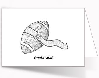 Tarjeta de agradecimiento para entrenador de fútbol bandera imprimible / Regalo de agradecimiento para entrenador / Deportes juveniles / Fin de temporada / 5x7 / Descarga instantánea