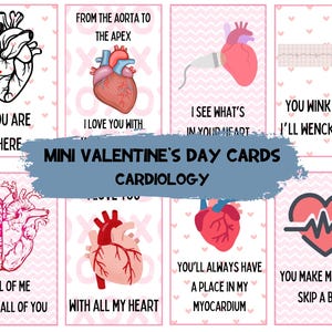 Lustige, niedliche Kardiologie Valentinskarten - 16er Pack Kardiologie Adorableness - NUR Digitaler Download