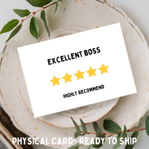 Ausgezeichneter Chef. Sehr zu empfehlen. 4x6 oder 5x7, Boss's Day Grußkarte - Physische Karte nur per Post verschickt/NICHT DIGITAL