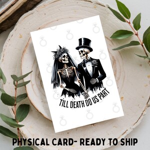 Hasta que la muerte nos separe - Tarjeta de felicitación de boda de 4x6 o 5x7 (solo tarjeta física enviada por correo, no digital)