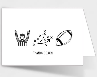 Tarjeta de agradecimiento para entrenador de fútbol americano, tarjeta de reconocimiento al entrenador al final de la temporada / regalo para el entrenador en el banquete del equipo / 2026 / Imprimible / 5x7 / Descarga instantánea