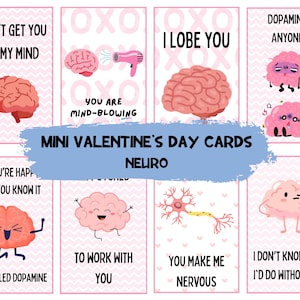 Lustige, niedliche Neuro Valentinstag Karten - 8er Pack von Neuro, Gehirn Adorableness - NUR Digitaler Download