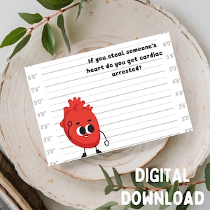 Wenn Sie jemandes Herz stehlen, bekommen Sie Herzstillstand - Liebe/Beziehungs-Grußkarte, Printable DIGITAL DOWNLOAD nur für 5x7 Karte