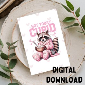 Nicht heute Cupid - Liebe/Valentinstag Grußkarte, Printable DIGITAL DOWNLOAD nur für 13x18 Karte