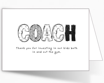 Agradecimiento al entrenador de gimnasia / Regalo de agradecimiento a la gimnasia / Regalo de fin de temporada de gimnasia / Tarjeta física / 4x6 o 5x7 / Personalización