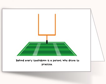 Tarjeta de agradecimiento para padres de jugadores de fútbol americano / Tarjeta de agradecimiento para padres al final de la temporada / Regalo para el banquete del equipo / 4x6 o 5x7 / Tarjeta física
