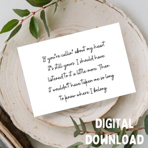 Si me llamas, corazón, sigue siendo tuyo: tarjeta de felicitación de relación, imprimible, SOLO DESCARGA DIGITAL para tarjeta de 5x7