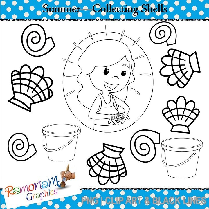 Collecting Shells Clipart Images