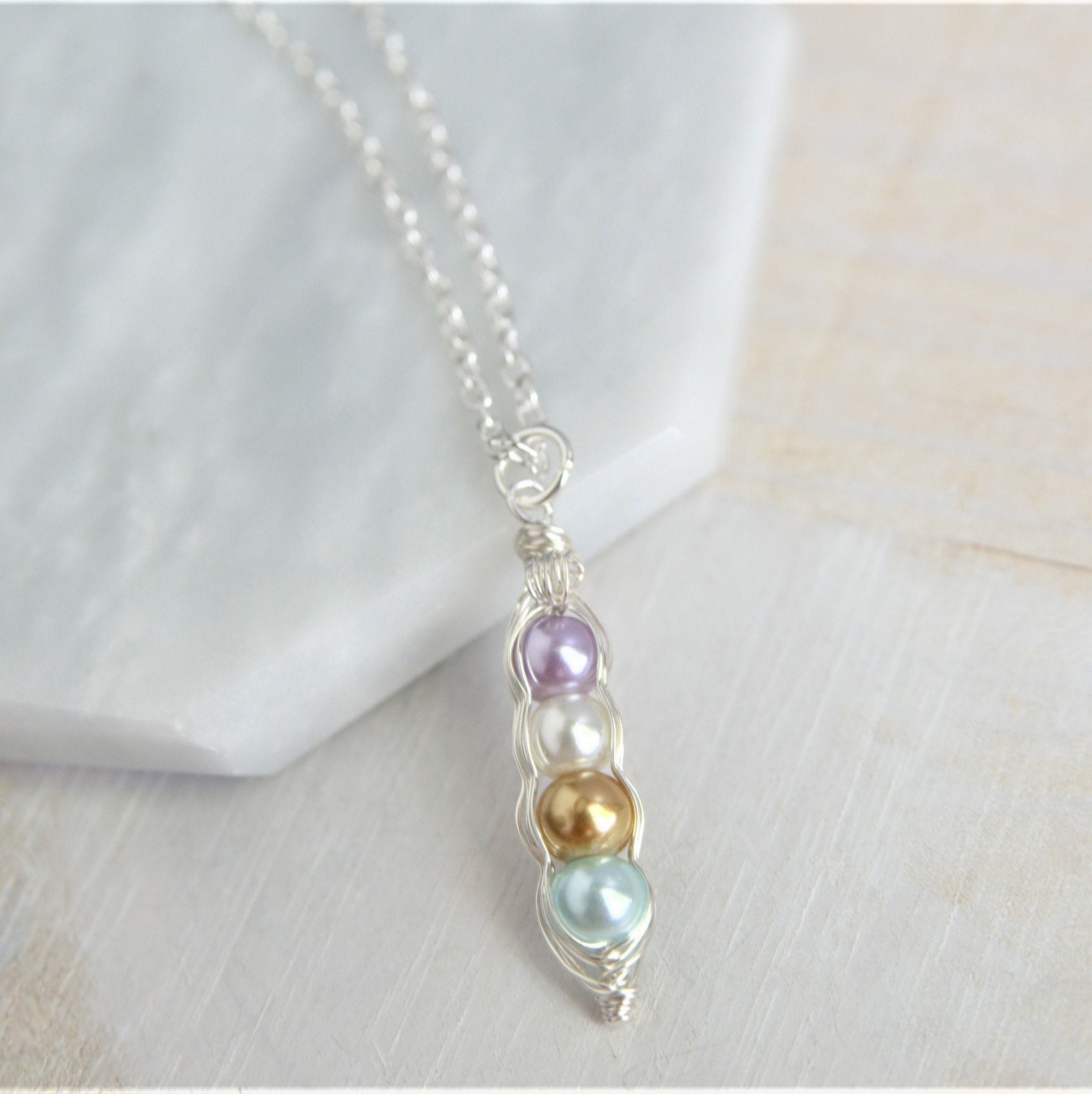 Peas in a pod birthstone necklace best sale