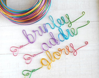 Personalized Wire Name Bookmark - Name Bookmark - Wire Bookmark - Personalized Name Gift - Book Lovers Gift - Book Nerd - Rainbow