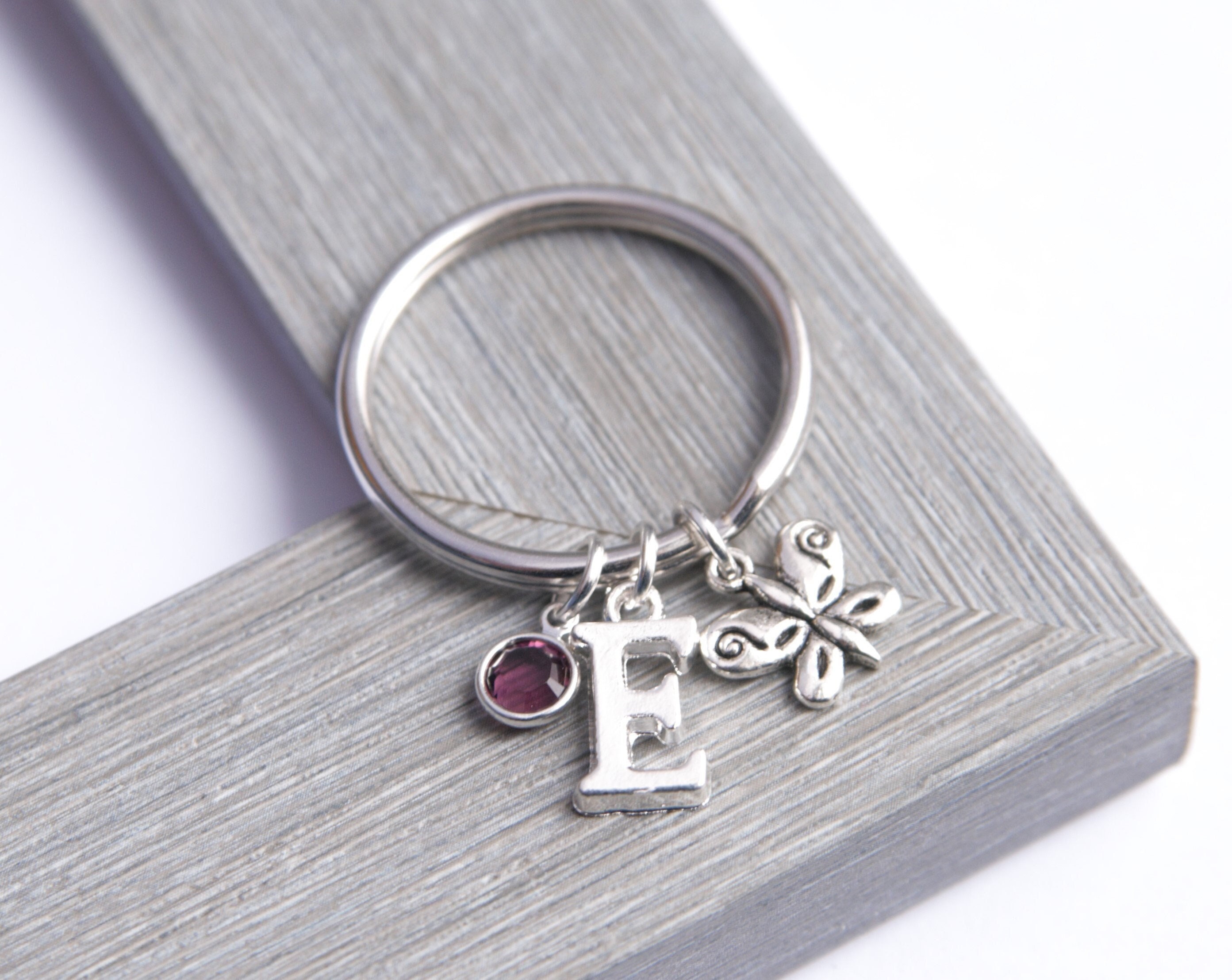 POTIY Silver Alphabet Initial Letters Keychain Initial Letter Charm Keychain  for Women 26 Initial Letter A-Z Initial English Charm Key Ring (A) at   Women's Clothing store