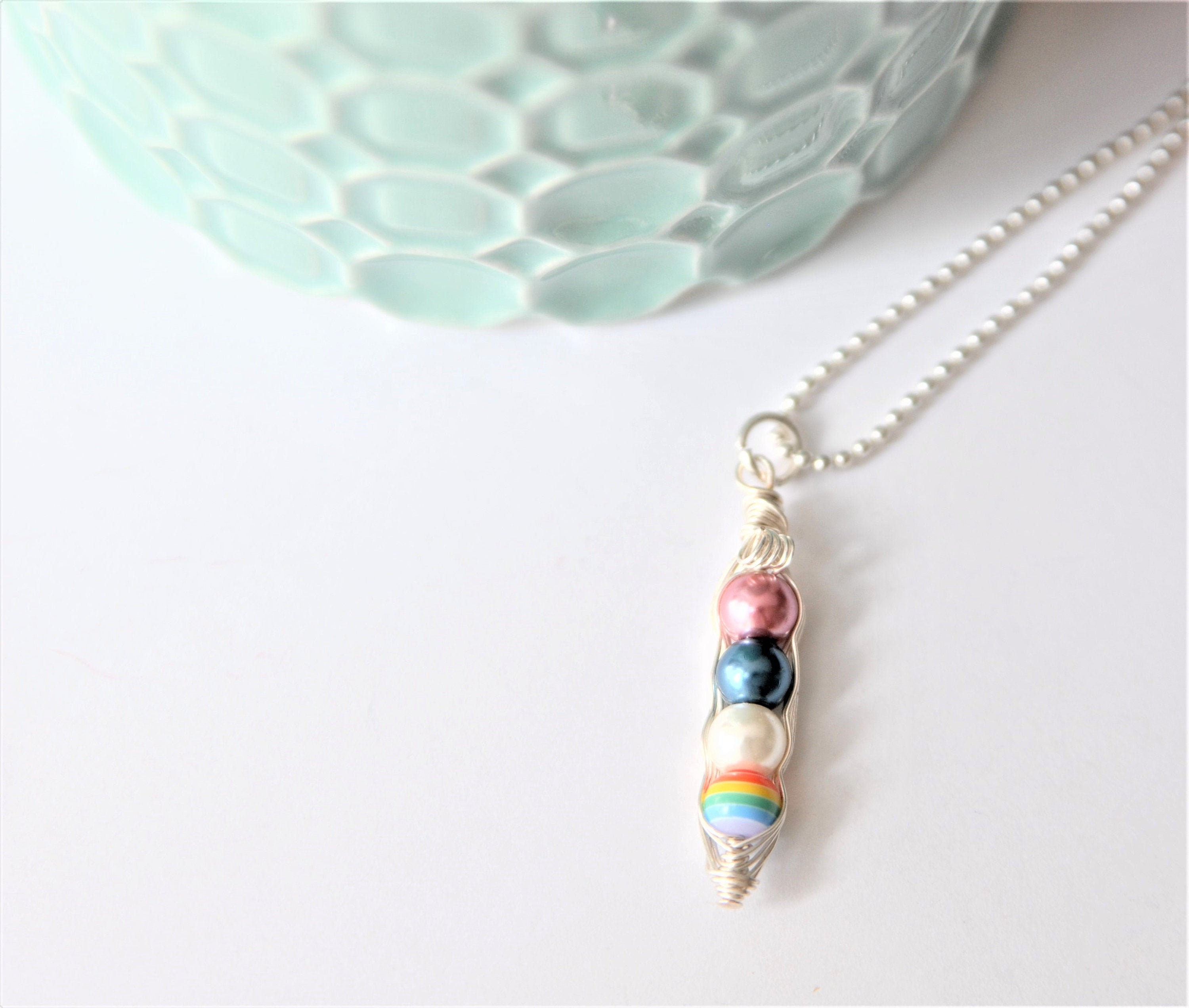 Rainbow Baby Necklace Personalized Gift Memorial Jewelry Etsy