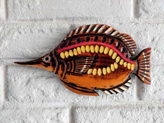 wooden hanging fish
