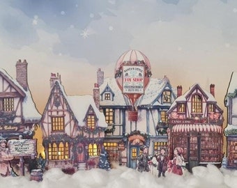 Christmas Mini Village Scene - 'Hollybrook' Part 2 | Bakery, Toy Store & Post Office