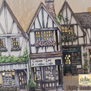 mini village scene for book shelf or booknook