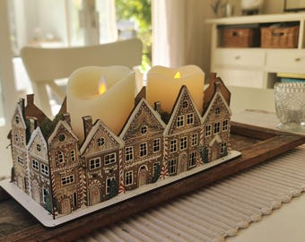Gingerbread House Table Centerpiece – Slot-Together Christmas Display with LED Cut-Outs