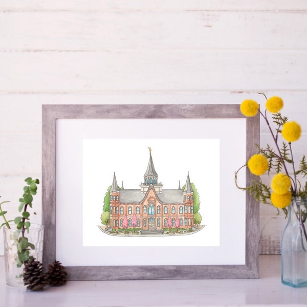 Provo City Center LDS Temple Water Color Painting Print