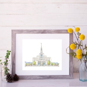 Draper, Utah Tempel tekenen en aquarel schilderen DIGITALE DOWNLOAD