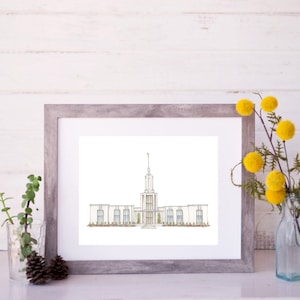 Santiago, Chili Tempel Tekenen en Aquarel schilderen