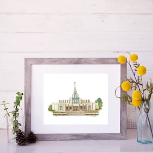 Phoenix, Arizona Temple (Water Color Painting Print)