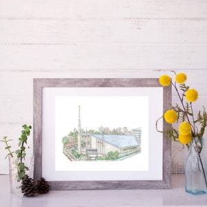 Taiwan, Taipei LDS Temple Drawing and Watercolor Painting