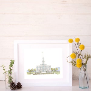 Payson Utah Water Color LDS Temple