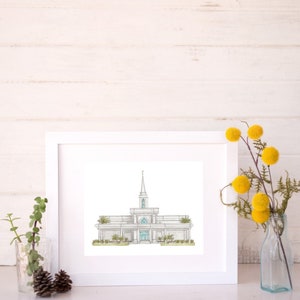 Orlando, Florida Temple Drawing and Watercolor Painting