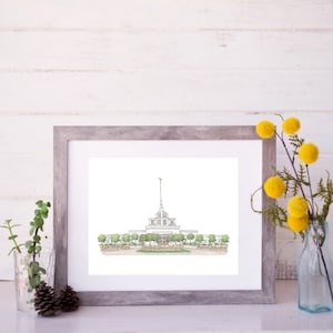 Billings (Montana) LDS tempel tekenen en aquarel schilderen digitale DOWNLOAD