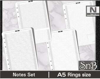 SnB A5 rings - Notes Set - Printable files for Filofax / Ring Binders