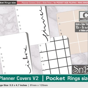 SnB Pocket rings - Planner Covers Set + Vellum Set - V2 - Printable files for Filofax / Ring Binders