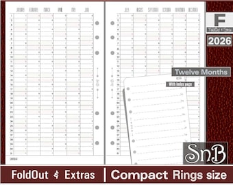 Snb Compact - Foldout Calendars and Extras - 2026 - Printable