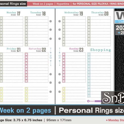 Personal Size Week on Two Pages Printable Planner Inserts | Etsy