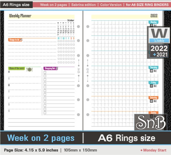 Snb A6 Rings Sabrina Color Week On 2 Pages 22 Etsy