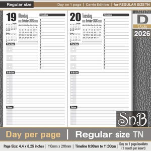 May include: A two-page spread from a 2026 daily planner, featuring Monday the 19th and Tuesday the 20th of October. The planner includes sections for priorities, to-do lists, and notes. The page size is 4.4 x 8.25 inches.